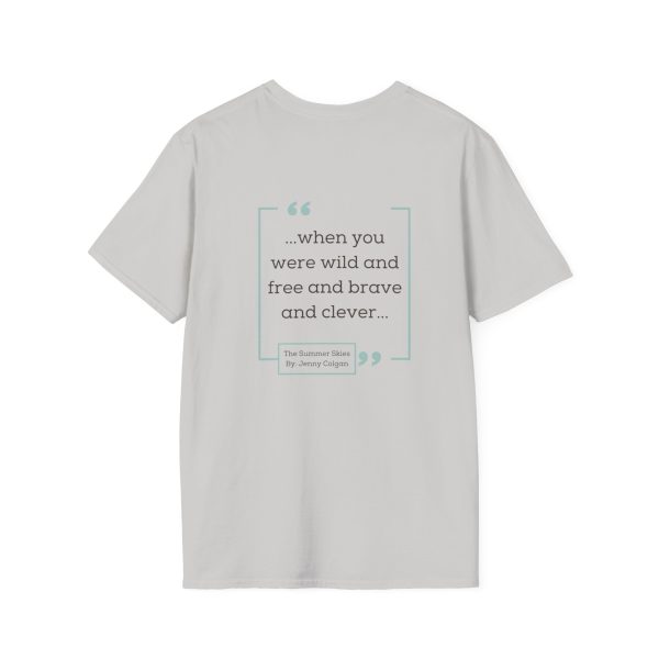 Unisex Softstyle T-Shirt, Literary Quote Tee, Book Lover Gift, Casual Outfit, Reading Shirt, Gift for Bookworms, The Summer Skies - Image 7